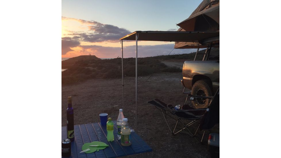 Tuff Stuff Overland Roof Top Awning, 170G, 4.5 x 6 ft, Sand Tent/Black Cover, NSN N, TS-AWN-RT-4.5