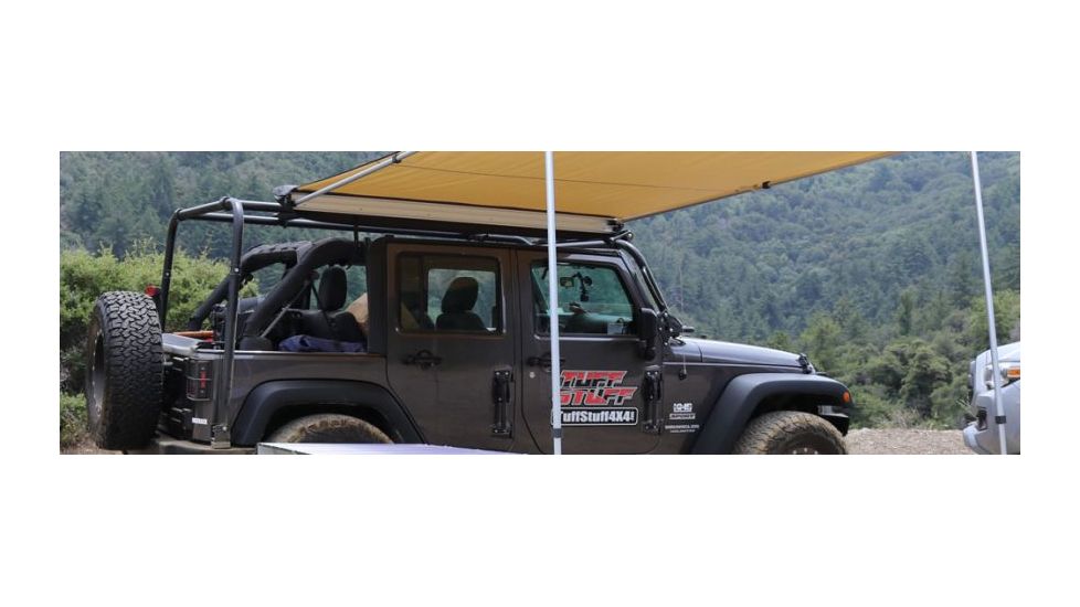 Tuff Stuff Overland Roof Top Awning, 170G, 6.5 x 8 ft, Sand Tent/Black Cover, NSN N, TS-AWN-RT-6.5