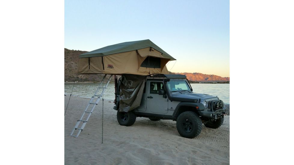 Tuff Stuff Overland Rooftop Tent & Annex Room 3 Person Ranger Overland Sand, Sand Tent/Black Cover, NSN N, TS-RTT-ANX-RAN