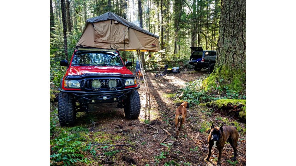 Tuff Stuff Overland Rooftop Tent & Annex Room 3 Person Ranger Overland Sand, Sand Tent/Black Cover, NSN N, TS-RTT-ANX-RAN