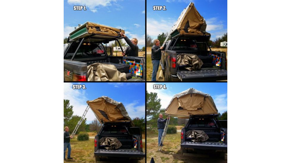 Tuff Stuff Overland Rooftop Tent & Annex Room 3 Person Ranger Overland Sand, Sand Tent/Black Cover, NSN N, TS-RTT-ANX-RAN