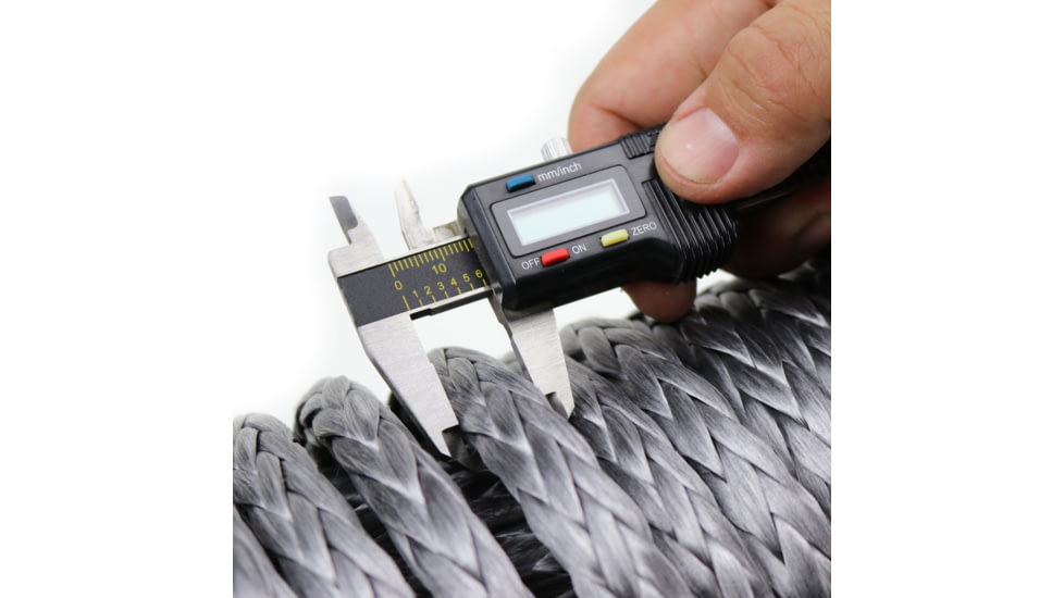 Tuff Stuff Overland Synthetic Winch Rope, 85 Foot x 3/4 Inch, 17 500 Lb Capacity, Black, NSN N, TS-SYN-34-GR