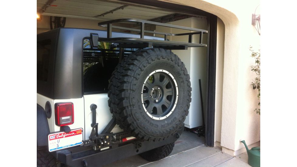 Tuff Stuff Overland Tire Carrier Mounted Storage &amp; Cooler Rack System for 2 x 2 Inch Carriers, NSN N, TS-TCICR