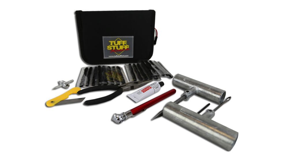Tuff Stuff Overland Tire Repair Kit Includes Tools Plugs Patches &amp; Storage Case, Black, NSN N, TS-TRK
