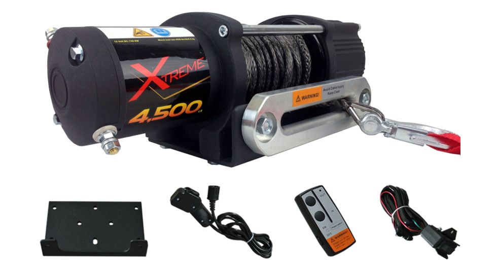 Tuff Stuff Overland Xtreme Wireless Waterproof 4500 Lb Winch, 50 ft Synthetic Rope, NSN N, TS-4500-XT