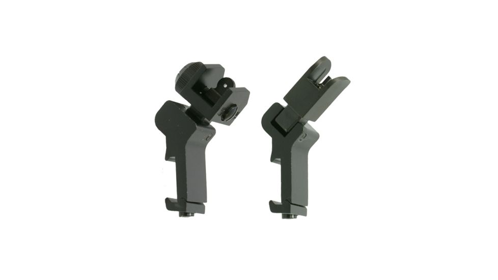 Tuff Zone Offset Deployable Front and Rear Sight, Black, TZ-MSAFR