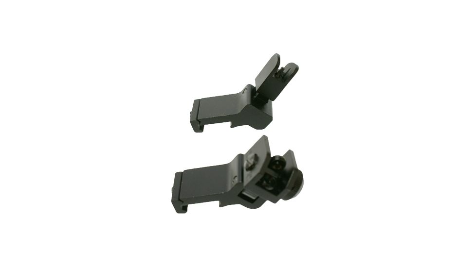 Tuff Zone Offset Deployable Front and Rear Sight, Black, TZ-MSAFR