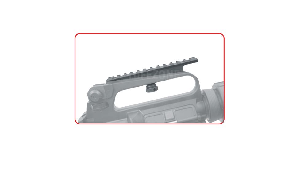 Tuff Zone AR-15/ M16 Carry Handle Mount Stanag - 12 Slots, Hard Andonized, TZ-MR12