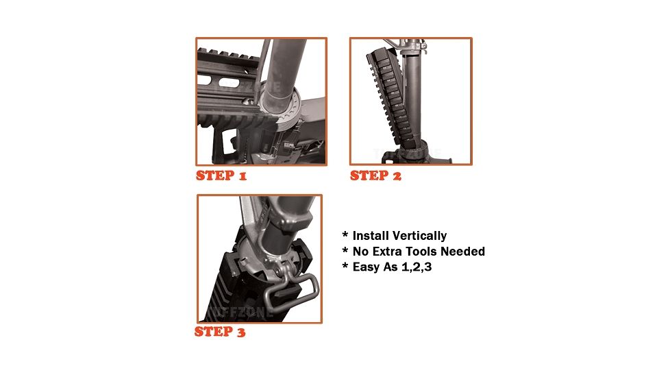 EDEMO Tuff Zone AR-15/M4/M16 Handguard 7in, 2 Piece Quad Rail for Carbine Size, TZ-MR413, EDEMO1