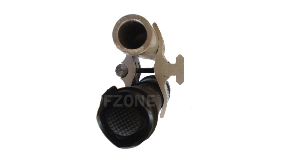 Tuff Zone Barrel Clamp Mount 0.7-1in w/ Side Rail - 4 Slots, Hard Andonized, TZ-M1B5