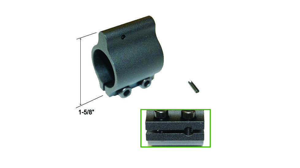 Tuff Zone Clamp On Low Profile Gas Block, Black Andonized, TZ-MGBS1