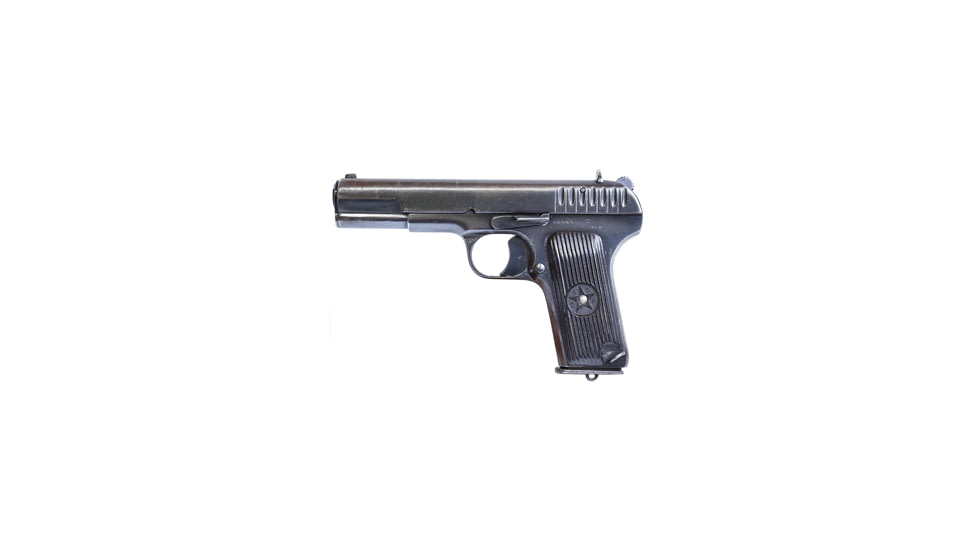 Tula Tokarev TT-33 Pistol, 7.62x25mm Tokarev, 4.6 in barrel, blued carbon steel frame, black plastic grip, short recoil semi-automatic, fixed combat, 8 round magazine, Tokarev TT-33-1-FRRMPG