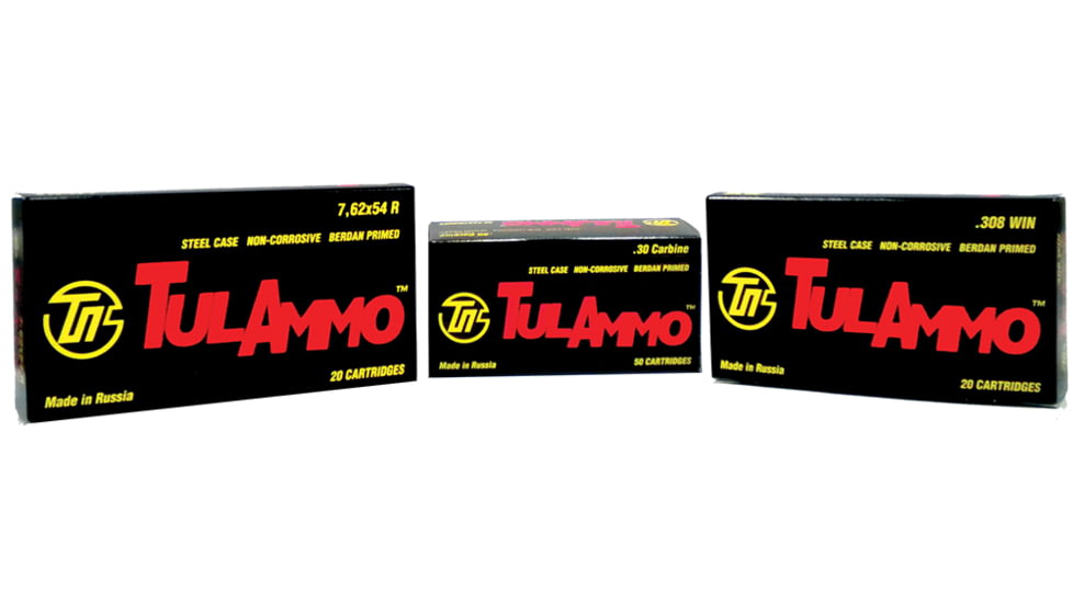 TulAmmo .308 Winchester 165 Grain Spitzer Steel Cased Rifle Ammo, 20 Rounds, TA308000