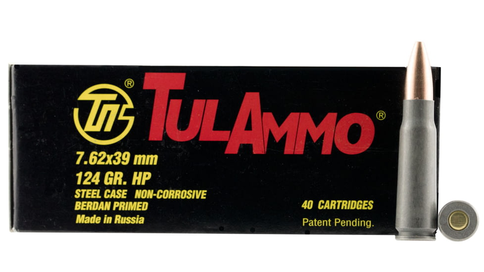 Tulammo UL076209 Rifle 7.62x39mm 124 Gr Full Metal Jacket FMJ 40 Bx/ 25 Cs