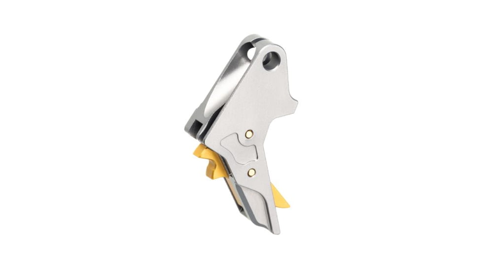 Tyrant CNC 1.0/2.0 Pistol Trigger, Smith &amp; Wesson M&amp;P 9/.40/9c/.40c, Grey/Gold, TD-MPTRIG-FSC-GREY/GOLD