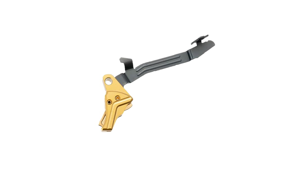 Tyrant CNC I.T.T.S. Pistol Trigger w/ Bar, Glock 43/43x/48, Flat, 3.5lb, Gold/Gold, TD-G43TRIG-GOLD-GOLD-BAR