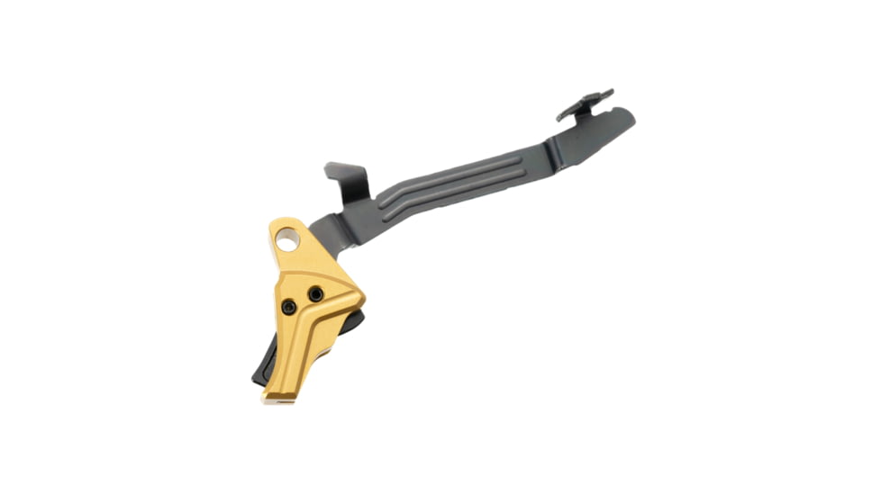 Tyrant CNC I.T.T.S. Pistol Trigger w/ Bar, Glock 43/43x/48, Flat, 3.5lb, Gold/Black, TD-G43TRIG-GOLD-BLK-BAR