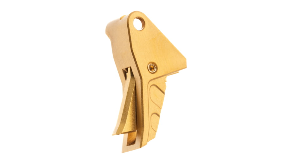 Tyrant CNC I.T.T.S Hybrid Pistol Trigger Shoe, Springfield Echelon, Flat, 4lb, Gold/Gold, TDECHETRIGGOLDGOLD