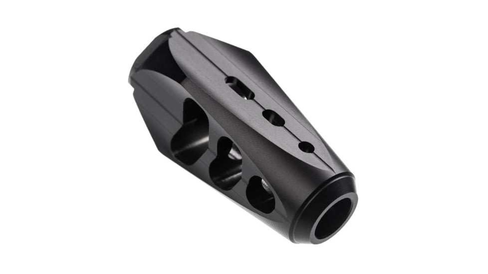 Tyrant CNC CyberBrake Compensating Muzzle Brake, .223/5.56, 1/2x28, Black Chrome, TD-CB223-Black