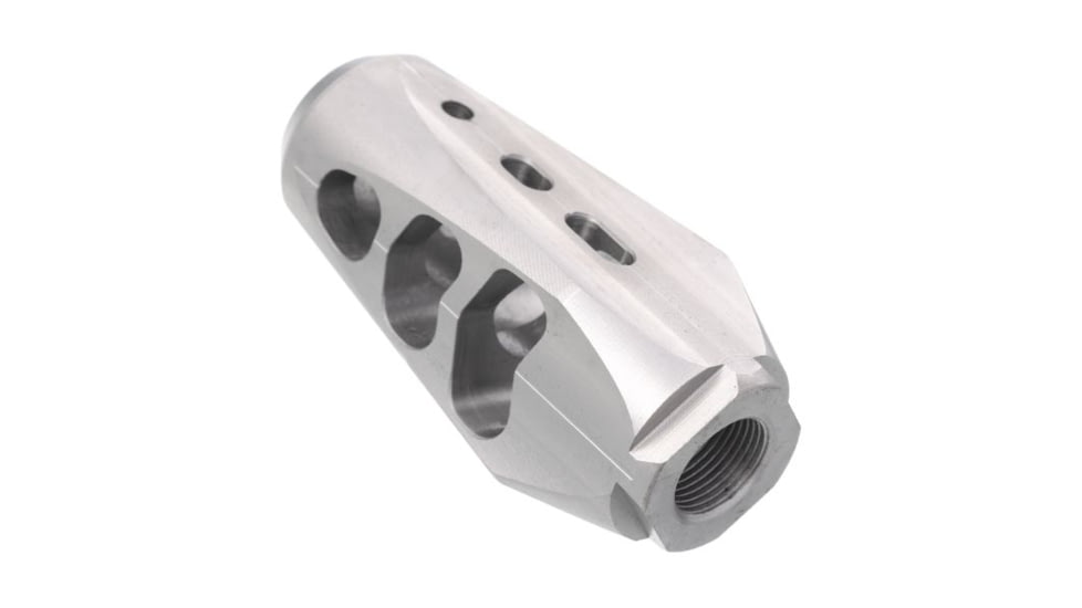 Tyrant CNC CyberBrake Compensating Muzzle Brake, .223/5.56, 1/2x28, Raw Steel, TD-CB223-Raw