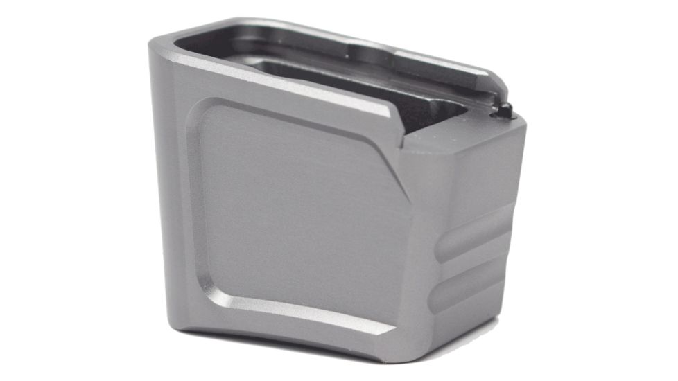 Tyrant CNC Glock Magazine Extension, G19/23, 9mm/.40, 4/5-Rounds, Grey, TD-G19MAGEX-G