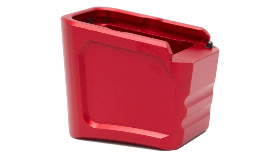 Tyrant CNC Glock Magazine Extension, G19/23, 9mm/.40, 4/5-Rounds, Red, TD-G19MAGEX-R