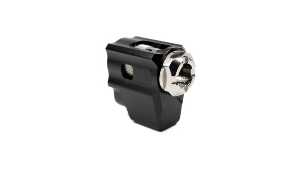 Tyrant CNC T-Comp Glock 43 Compensator, Black/Nickel, TD-G43COMP-BLK/NIK