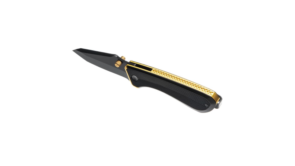 Tyrant CNC T.D.C.002 3in Folding Knife, Tanto Blade, D2 Steel, Black/Gold, TD-TDC002-Black-Gold