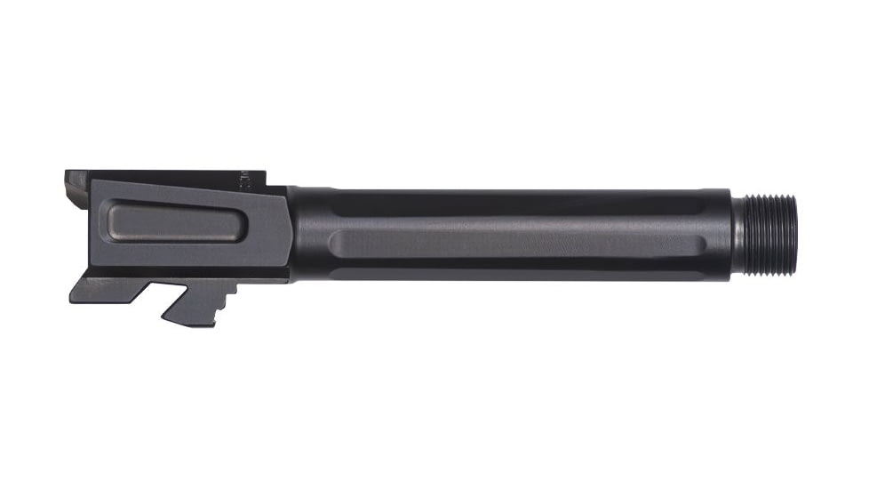 Tyrant CNC Threaded Pistol Barrel, Glock 19/19X/45, 1-10 Twist, 1/2-28 Thread, 416R Stainless Steel, Black, TD-G19BRL-TRD-Black