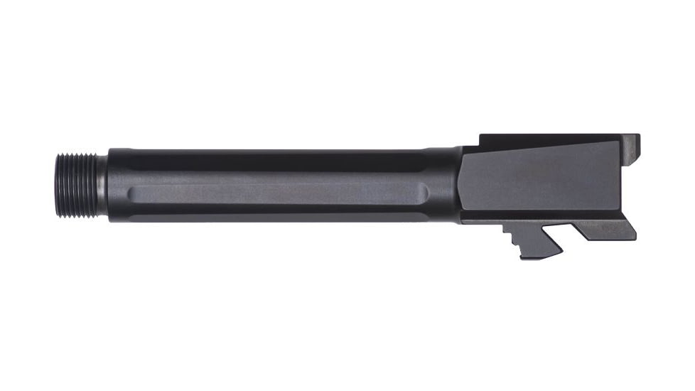 Tyrant CNC Threaded Pistol Barrel, Glock 19/19X/45, 1-10 Twist, 1/2-28 Thread, 416R Stainless Steel, Black, TD-G19BRL-TRD-Black