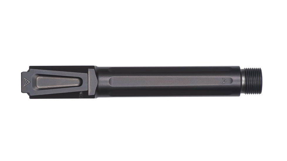 Tyrant CNC Threaded Pistol Barrel, Glock 19/19X/45, 1-10 Twist, 1/2-28 Thread, 416R Stainless Steel, Black, TD-G19BRL-TRD-Black