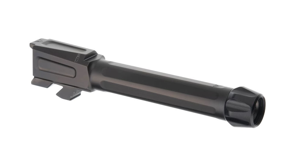 Tyrant CNC Threaded Pistol Barrel, Glock 19/19X/45, 1-10 Twist, 1/2-28 Thread, 416R Stainless Steel, Black, TD-G19BRL-TRD-Black