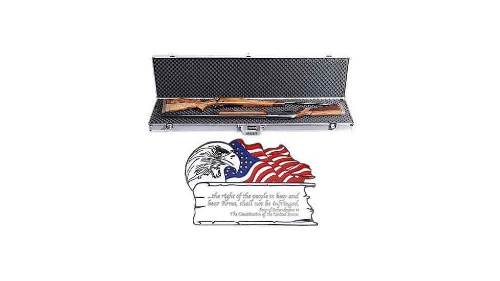 T-Z Case 2nd Amendment Double Scope Rifle Shotgun Case 53x15x4.25, Silver TZ0053SD2