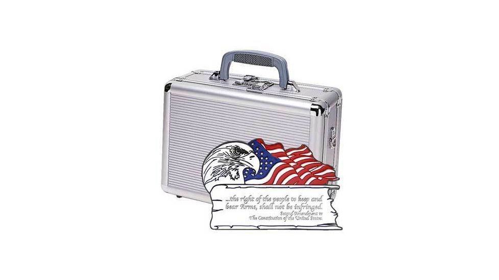 TZ Case Duelly Twelve Pistol Case 12.5x9x6in Second Amendment, Silver TZ0012SS2