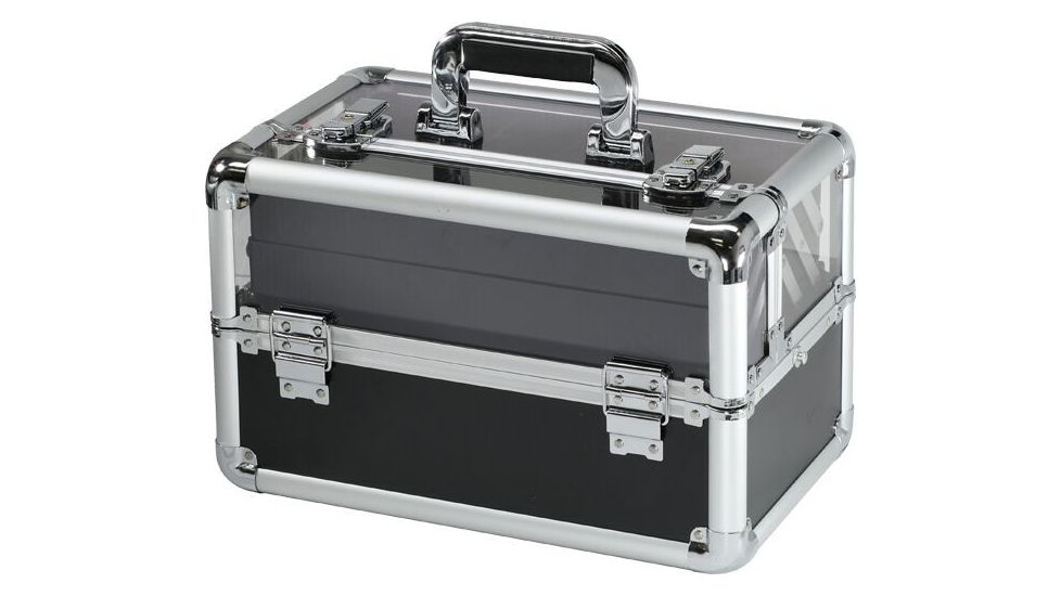 TZ Case Aluminum-Framed Makeup Case, Black/Clear, 14.5 x 8.25 x 9.25in, AB-116T B