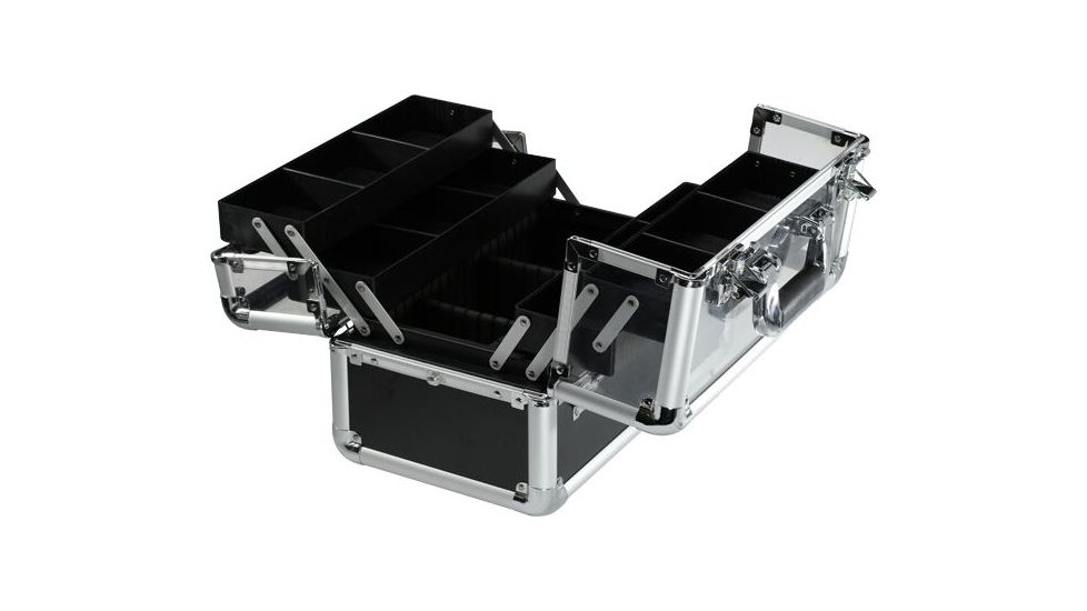 TZ Case Aluminum-Framed Makeup Case, Black/Clear, 14.5 x 8.25 x 9.25in, AB-116T B