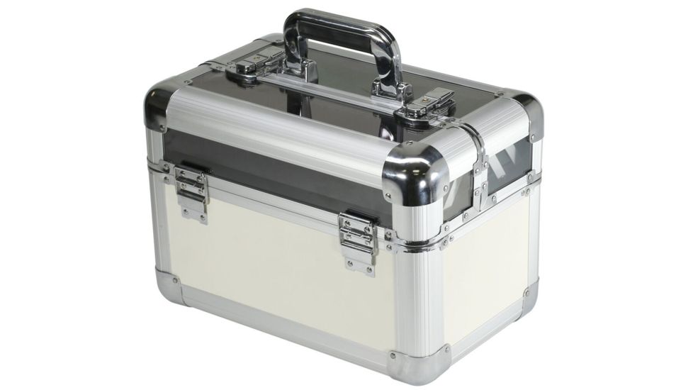 TZ Case Aluminum-Framed Makeup Case, Clear/White, 14.25 x 8.75 x 9.75in, AB-411 CLR