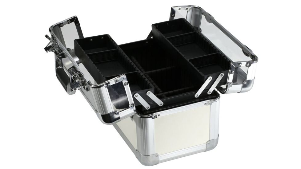 TZ Case Aluminum-Framed Makeup Case, Clear/White, 14.25 x 8.75 x 9.75in, AB-411 CLR