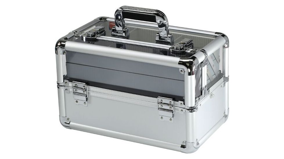 TZ Case Aluminum-Framed Makeup Case, Silver/Clear, 14.5 x 8.25 x 9.25in, AB-116T S