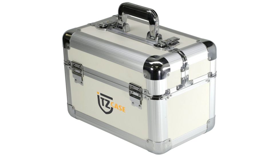 TZ Case Aluminum-Framed Makeup Case, White, 14.25 x 8.75 x 9.75in, AB-411 WH