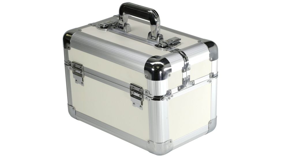 TZ Case Aluminum-Framed Makeup Case, White, 14.25 x 8.75 x 9.75in, AB-411 WH