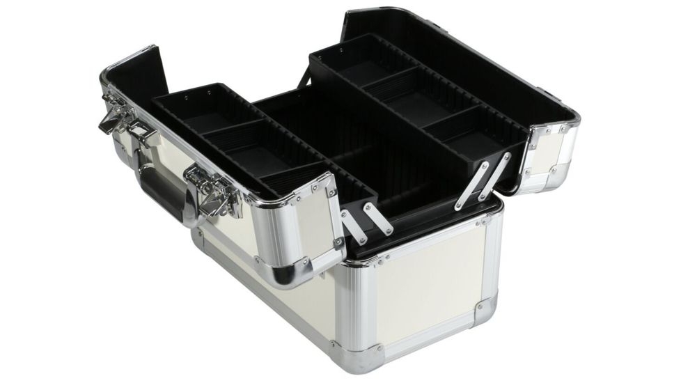 TZ Case Aluminum-Framed Makeup Case, White, 14.25 x 8.75 x 9.75in, AB-411 WH