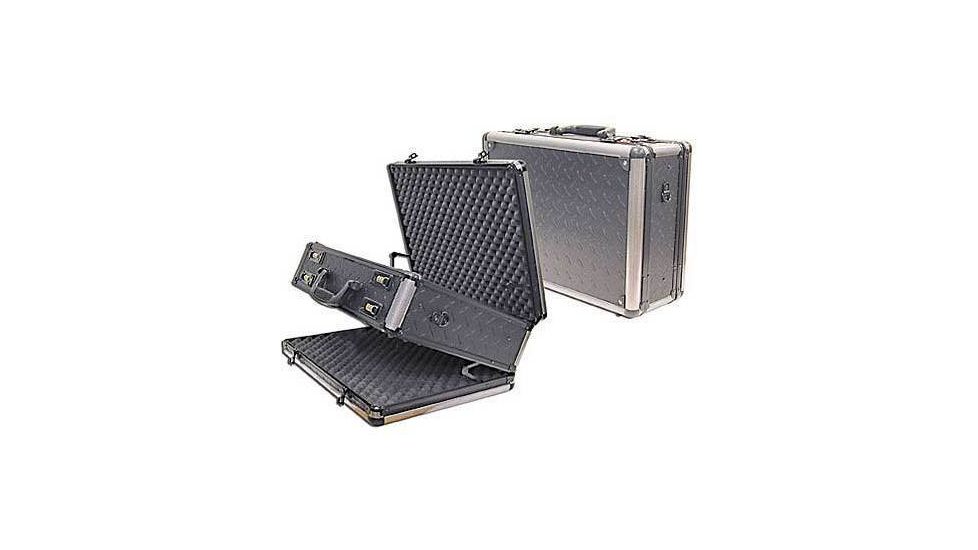 TZ Case Ironite Alumitech Double Duty Pistol Case Diamond Plate 18x13x7, Black TZDLX18DPI