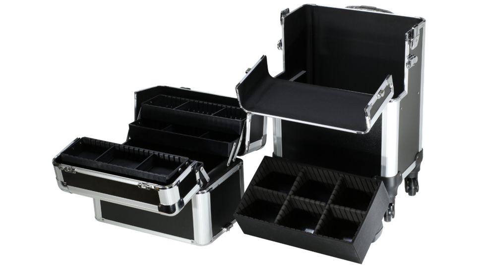 TZ Case Large Wheeled Professional Makeup/Multi-Purpose Case, Black, AB-408T B
