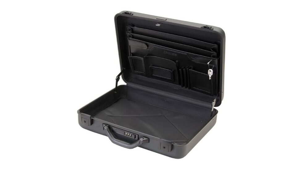 TZ Case Molded Aluminum Attache Case, Black, 18 x 13 x 5in, AC-38 B