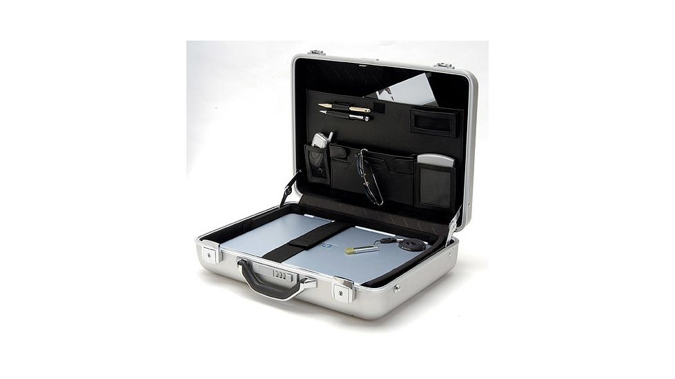TZ Case NC38 Aluminum 17" Silver Laptop Case w/ Organizer Pockets NC-38S