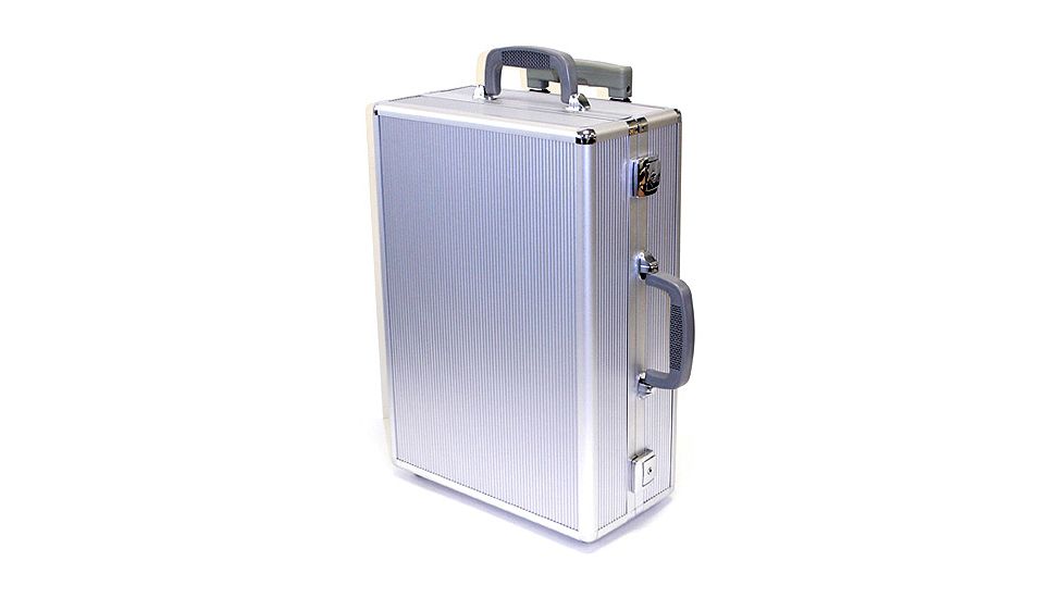 TZ Case NC400 Aluminum Carry-On Size Padded Laptop Case - Silver Stripe NC-400SS