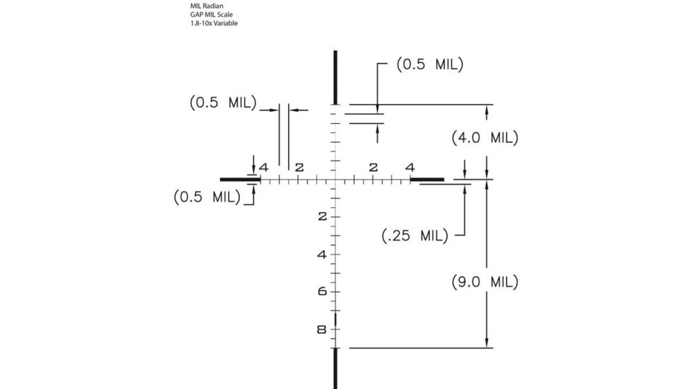 U.S. Optics B-10 1.8-10x40 mm Rifle Scope, Digital Red FFP GAP Reticle, 100 Click Elevation Knob and US#5 Windage Knob with 1/10 MIL Adjustment, Matte Black, B-10 GAP