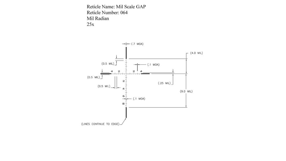 U.S. Optics B-25 5-25x52mm Rifle Scope, Digital Red FFP GAP Reticle, 100 Click Elevation Knob and US#5 Windage Knob with 1/10 MIL Adjustment, Matte Black, B-25 GAP