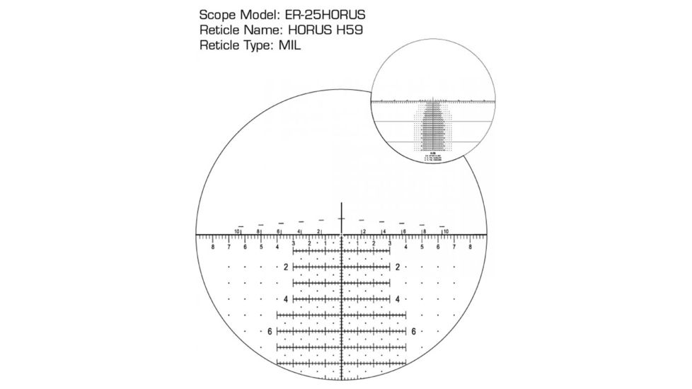 U.S. Optics B-25 5-25x52mm Rifle Scope, Digital Red FFP Horus H59 Reticle, 100 Click Elevation Knob and US#5 Windage Knob with 1/10 MIL Adjustment, Matte Black, B-25 H59